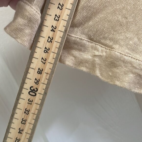 MASSIMO Dutti Linen Short Sleeve Button Down Neutral Cream
